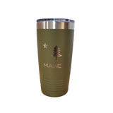 Pieces by Marie | Maine Laser Engraved 1901 Flag Drink Tumbler Mug | Gifts for Maine Lovers | Gifts for Him | Gifts for Her | Gifts for Dad | 