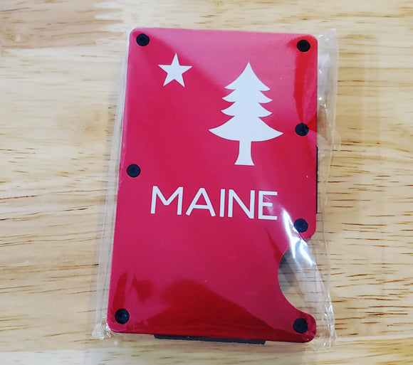 Maine Flag Metal Wallet
