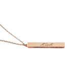 Pieces by Marie - Personalized Laser Engraved Four Sided Necklace Bar - Gifts for Mom, Sister, or Grandma | High-quality Jewelry