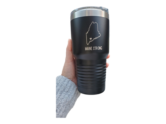 Pieces by Marie | Maine Laser Engraved Drink Tumbler Mug | Gifts for Maine Lovers | Gifts for Him | Gifts for Her | Gifts for Dad 